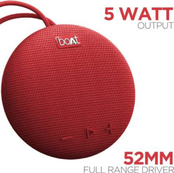 boAt Stone 190F 5 W Bluetooth Speaker  (Red, Stereo Channel) - 4.3 cm x 10.3 cm x 10.3 cm, Red, Blue, Black