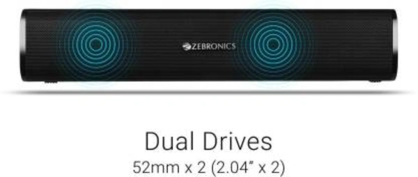 Zebronics Zeb-Vita Plus 16 W Bluetooth Laptop/Desktop Speaker  (Black, Stereo Channel) - 31.3 cm x 6.2 cm x 6.5 cm, Black, Blue, Red, Grey