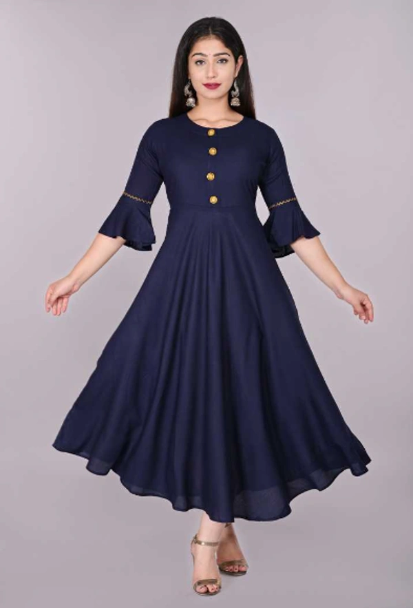 Pearl India Women Solid Rayon Anarkali Kurta - Green, XS S M L XL XXL 3XL 4XL