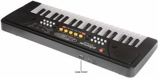 Electronic Musical Keyboard Without Mic for Kids - 37 Keys, Black