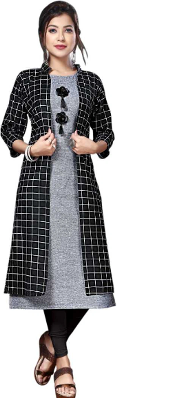 Anushansa  Women Printed Cotton Silk Straight Kurta - XS, S, M, L, XL, XXL, Grey, Black