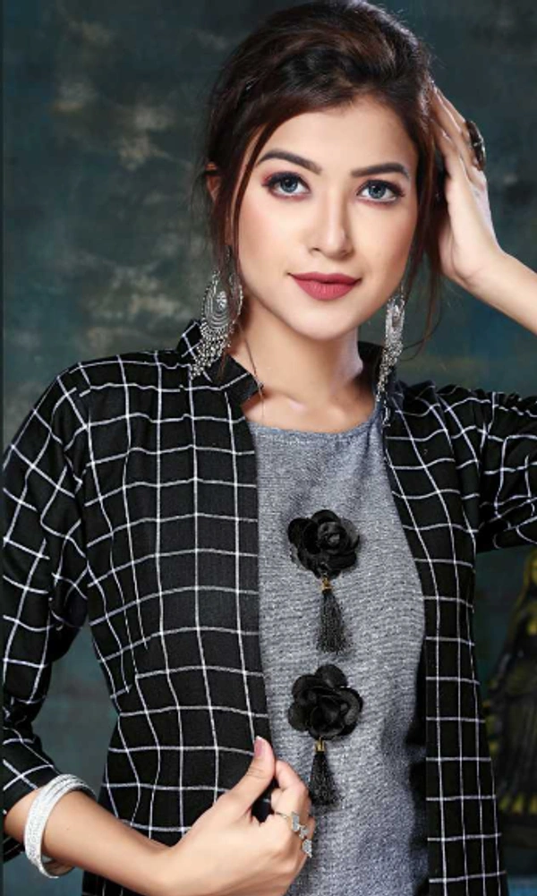 Anushansa  Women Printed Cotton Silk Straight Kurta - XS, S, M, L, XL, XXL, Grey, Black