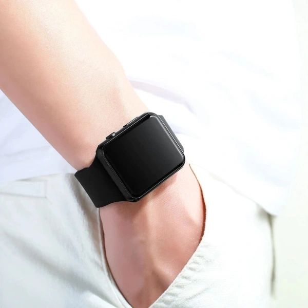 IMPEX Square Dial Led Lights Digital Watch Smartwatch - Black