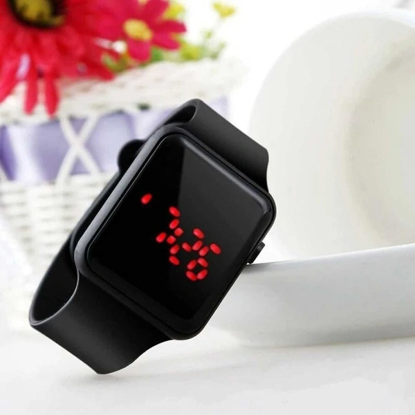 IMPEX Square Dial Led Lights Digital Watch Smartwatch - Black