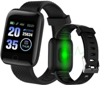 ID116plus bluetooth smart wristband Smartwatch - Black, Free Size
