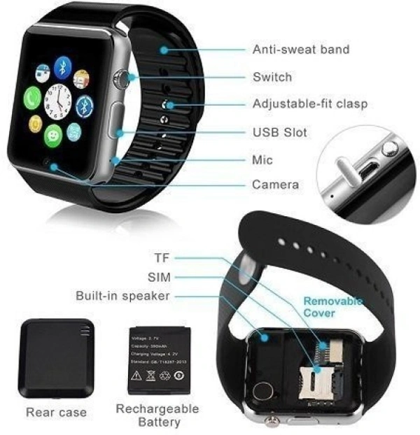 A1 Phone Smartwatch - Black