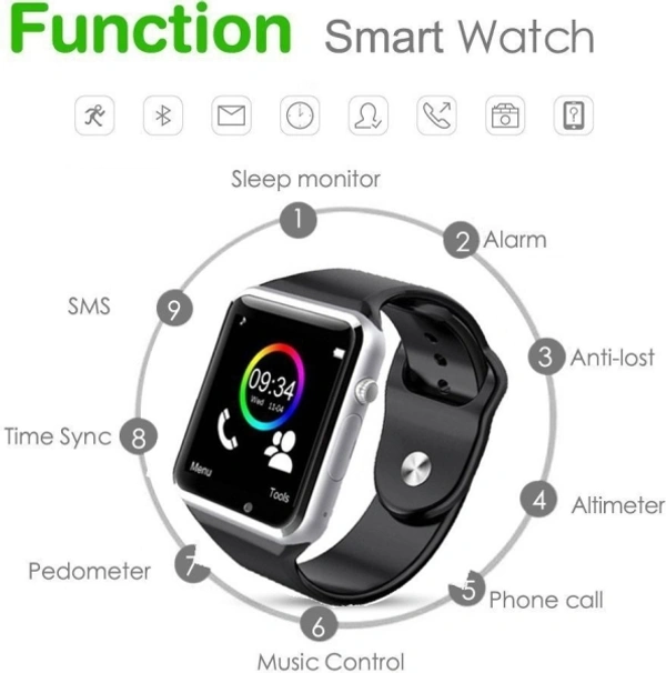 A1 Phone Smartwatch - Black