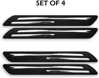 Car Bumper Protector Guard with Rust Proof Double Chromium Strip - Black