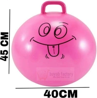 Jumping Hopping Hopper Hop Bouncy Ball with Grip Handle for Kids - Multicolour