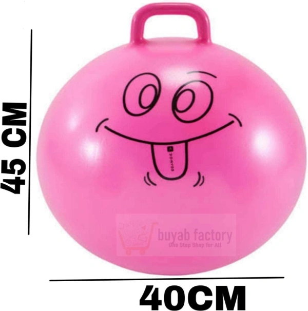 Jumping Hopping Hopper Hop Bouncy Ball with Grip Handle for Kids - Multicolour