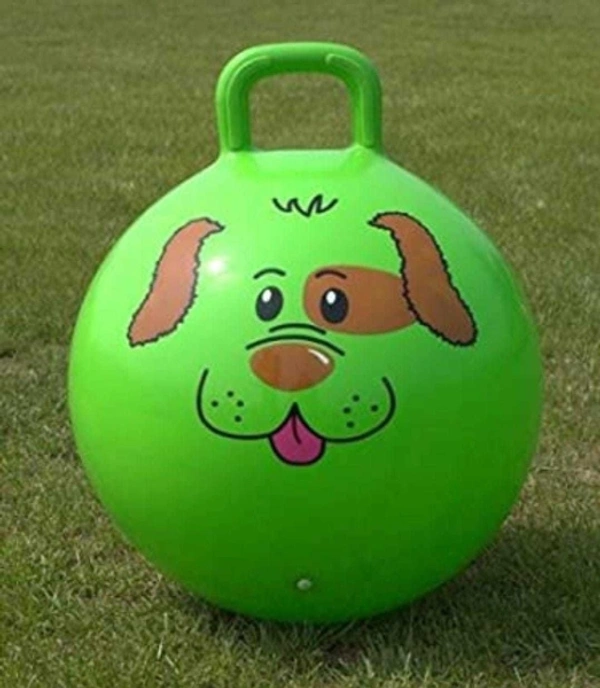 Jumping Hopping Hopper Hop Bouncy Ball with Grip Handle for Kids - Multicolour