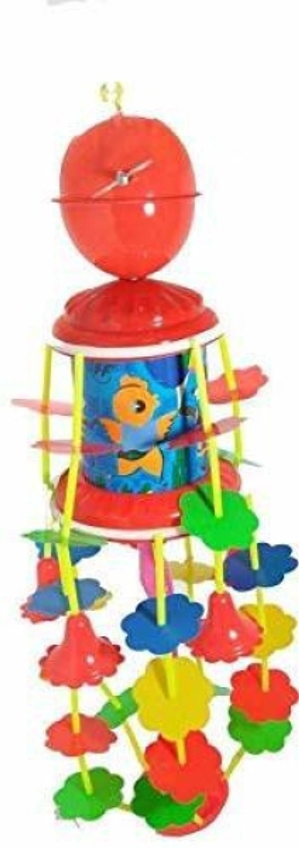 Plastic Musical Merry Go Round Jhoomer Toy with Soothing Sound for Kids - Multicolour