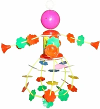 Plastic Musical Merry Go Round Jhoomer Toy with Soothing Sound for Kids - Multicolour