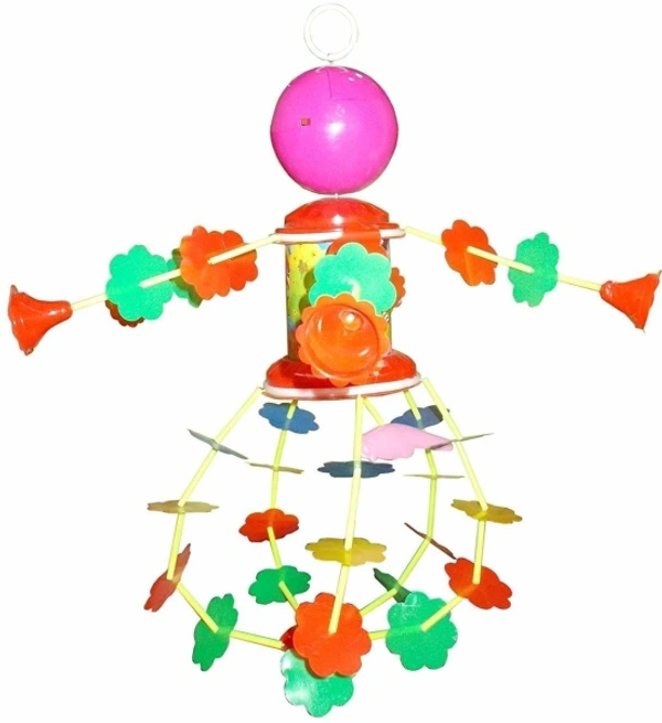 Plastic Musical Merry Go Round Jhoomer Toy with Soothing Sound for Kids - Multicolour