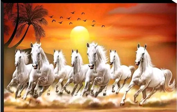 Sunrise 7 Horse Vastu Wall Paintings & Posters