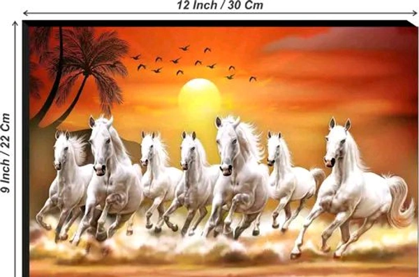 Sunrise 7 Horse Vastu Wall Paintings & Posters