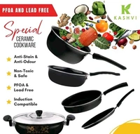 Kashvi Non Stick Pans And Tawa - - Combo 5 Pieces - Black