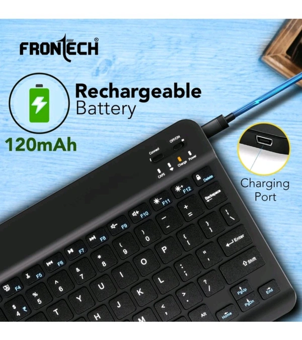 Frontech Mini Bluetooth Keyboard - Black, Mini
