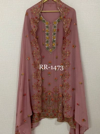 Pure Georgette Kurta Set  - Semi Stiched 
