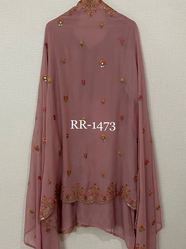 Pure Georgette Kurta Set  - Semi Stiched 