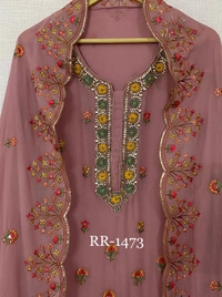 Pure Georgette Kurta Set  - Semi Stiched 