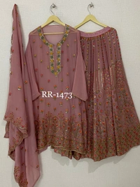 Pure Georgette Kurta Set  - Semi Stiched 