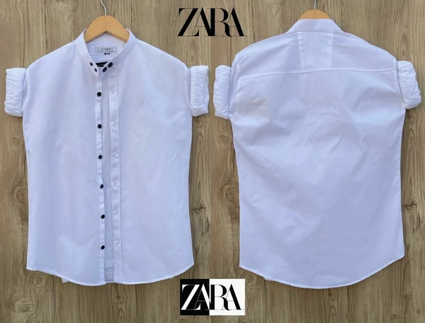 ZARA BAN COLLAR SHIRT - Sky Blue, L-40