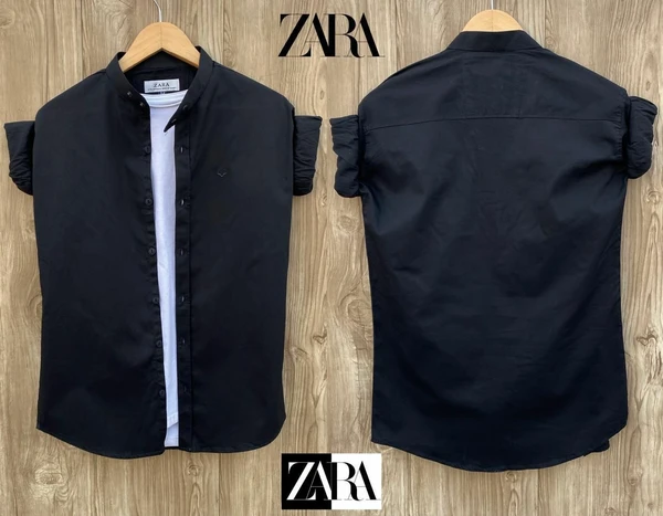 ZARA BAN COLLAR SHIRT - White, XL-42