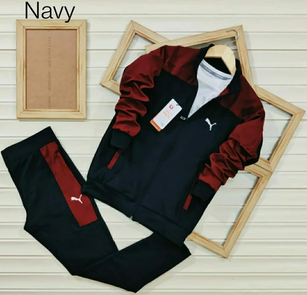 4 Way Lycra Track Suit - Navy Blue