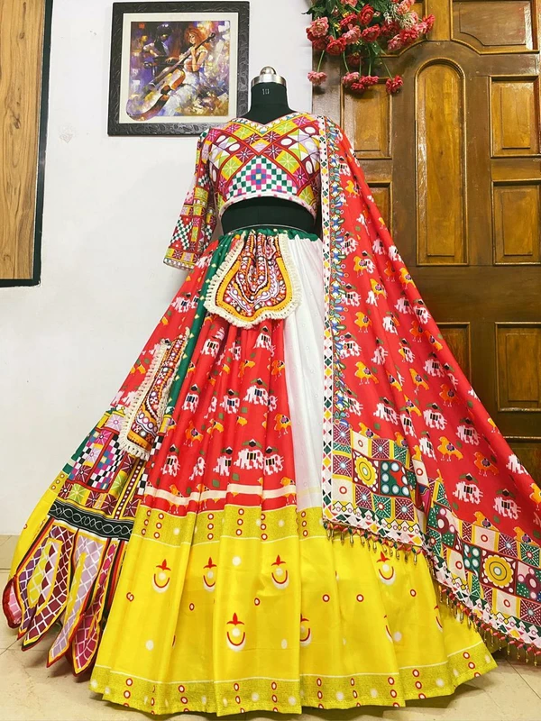 DESIGNER NAVRATRI SPECIAL LAHENGA CHOLI - Red Lehenga