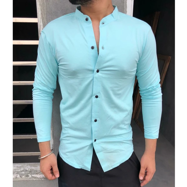 Zara Man Lycra Full Sleeve Shirt - Sky Blue