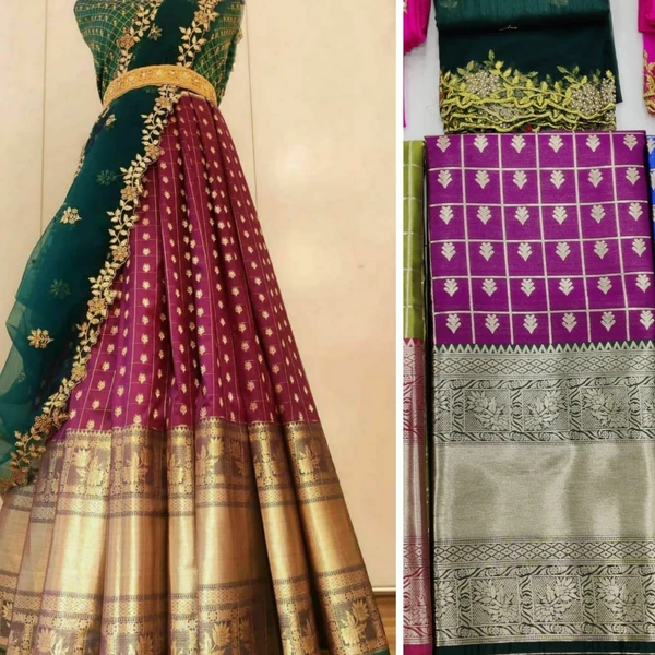 Kanjiveram Silk Half Saree Lehenga & Choli