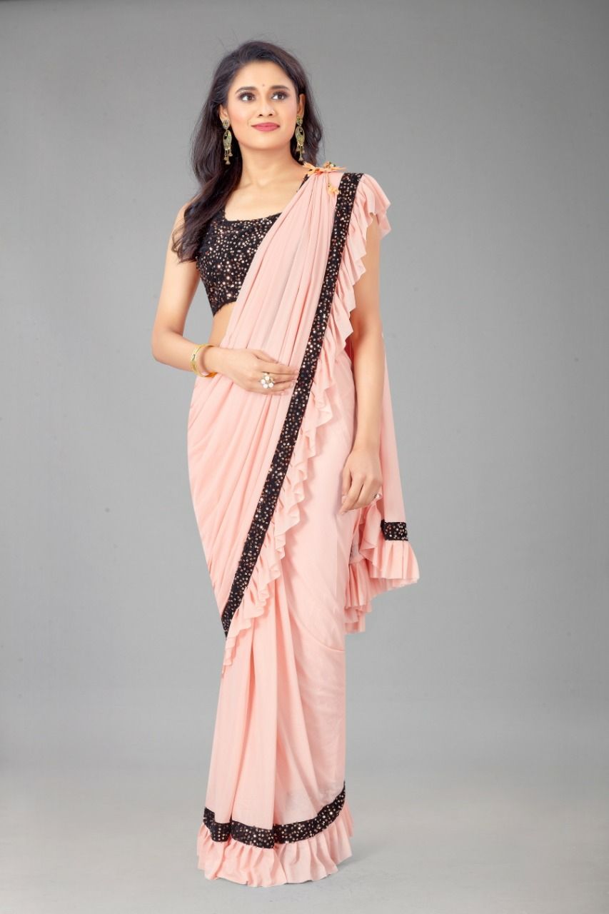 Party Wear Sarees : silk malai silk stylist partywear saree