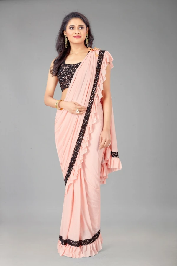 Heavy Malai Silk Ruffle Saree