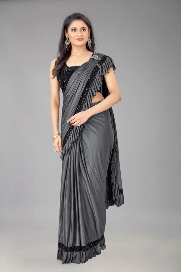 Heavy Malai Silk Ruffle Saree