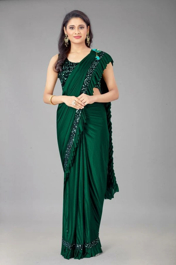 Heavy Malai Silk Ruffle Saree