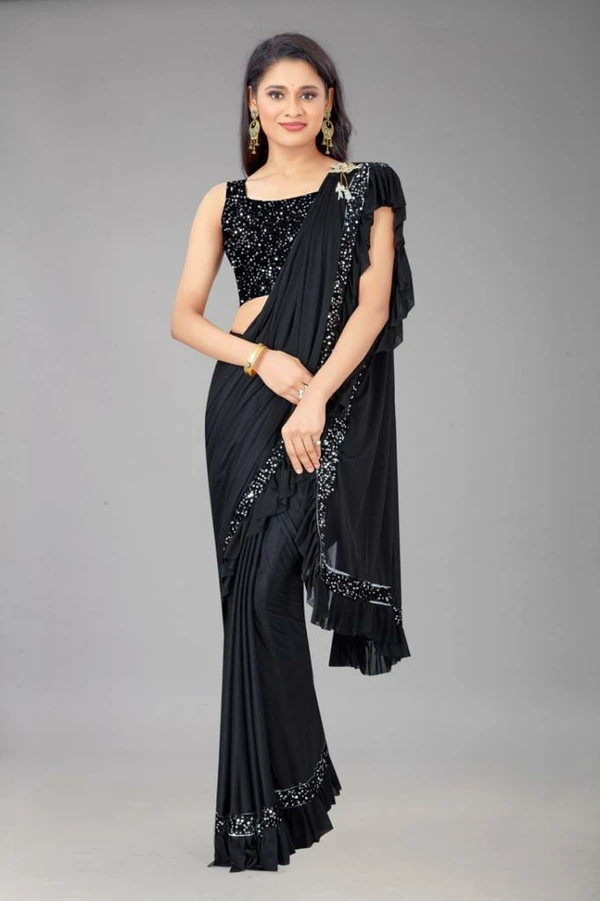 Heavy Malai Silk Ruffle Saree