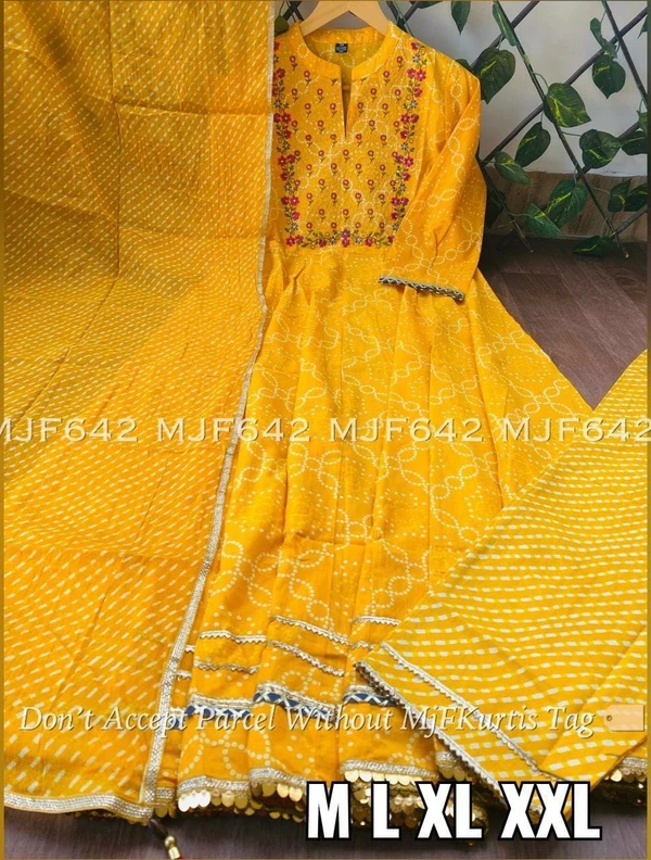 Stitched Kurti Palazzo And Dupatta  - XXL