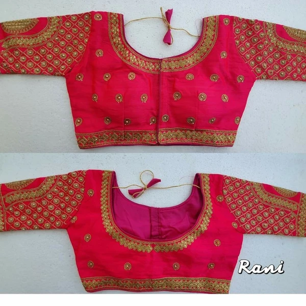 Malbhari Silk Readymade Blouse - Rani