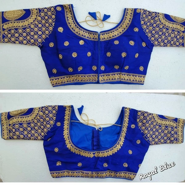 Malbhari Silk Readymade Blouse - Royal Blue