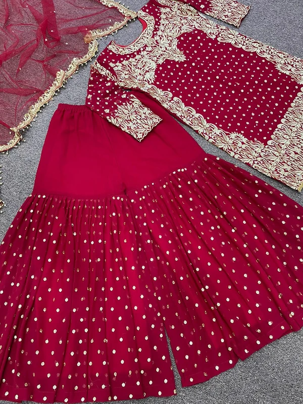 Handwork Top Sharara & Dupatta