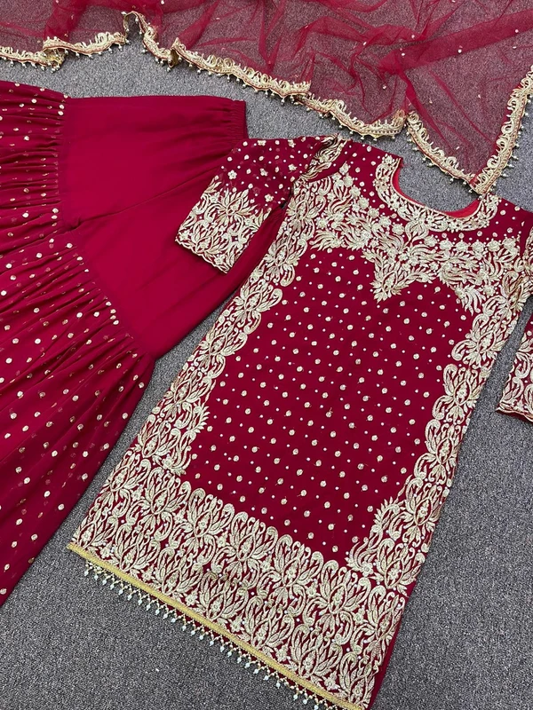 Handwork Top Sharara & Dupatta