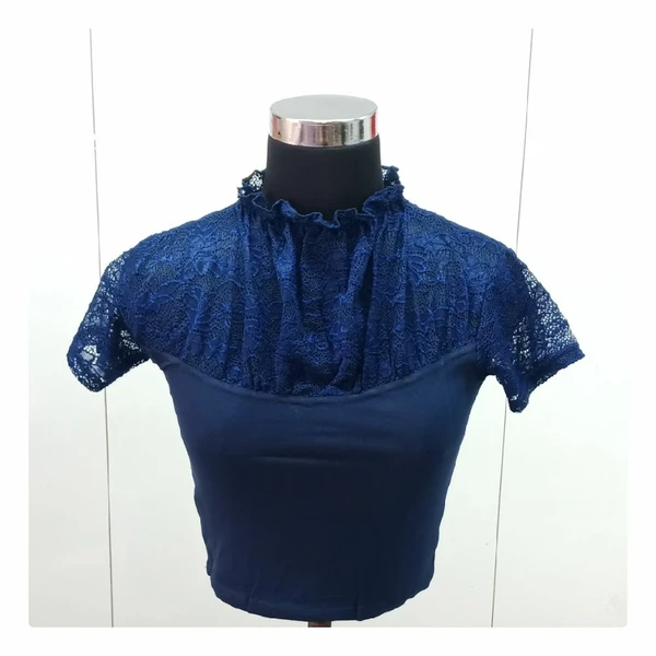 Cotton Lycra Stretchable Readymade Blouse - R.Blue