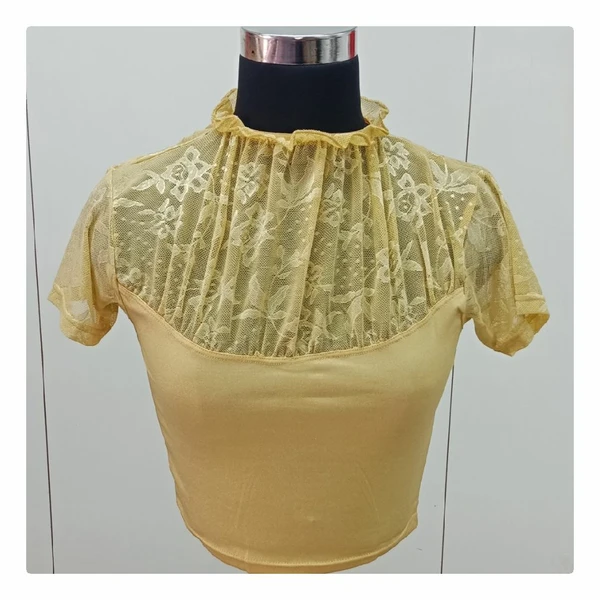 Cotton Lycra Stretchable Readymade Blouse - Coffee