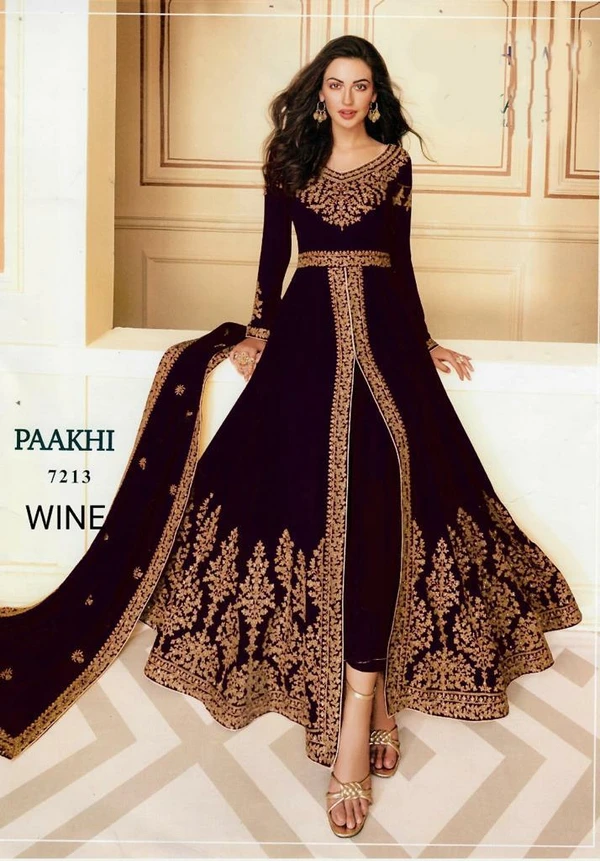 Aashirwad Pakistani Gown  - WINE