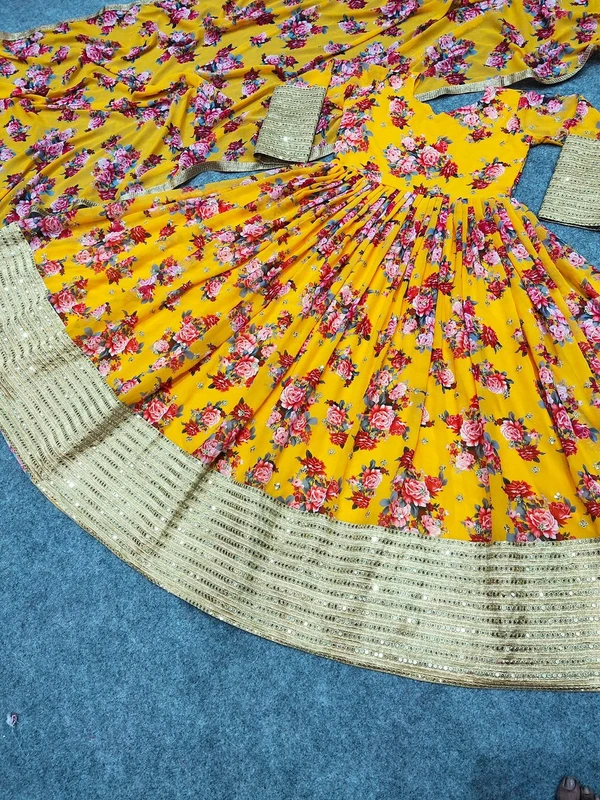 Embroidery Gown - Yellow