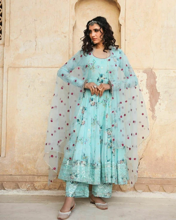 Premium Anarkali Suit - Blue