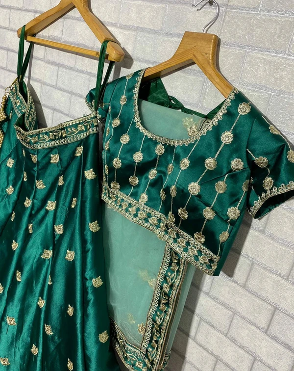 Rama Dark Green Lehenga Choli