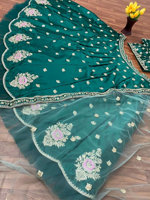 Rama Dark Green Lehenga Choli