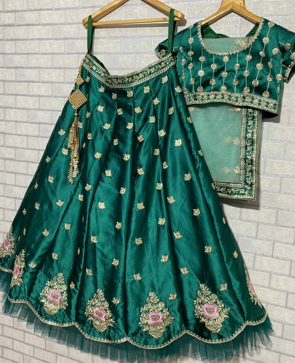 Rama Dark Green Lehenga Choli